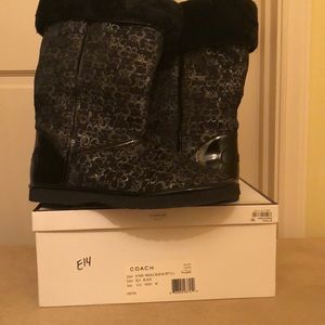 Coach signature black sparkle boot